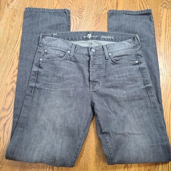 7 For All Mankind Button fly Gray - Picture 1 of 7